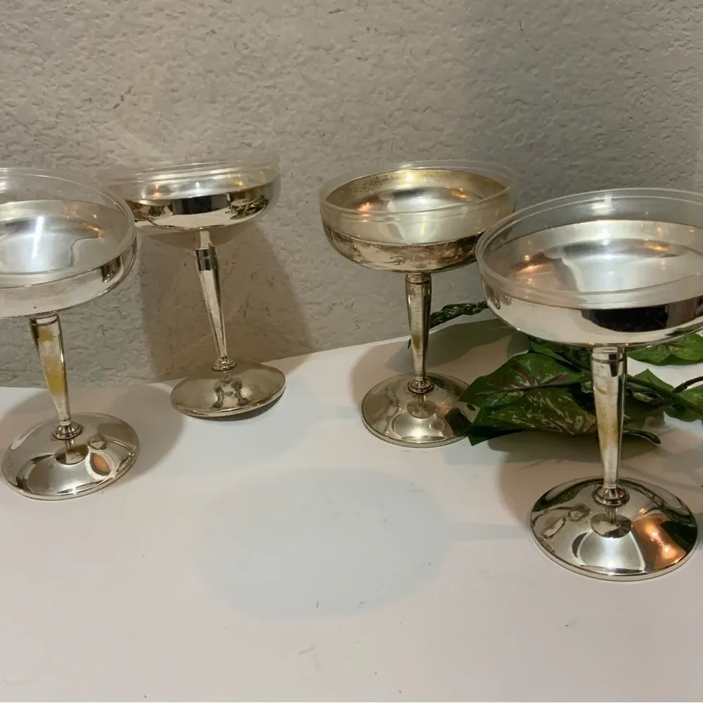 Visiuc Silver Plated 4 Cups/Goblets made in Spain